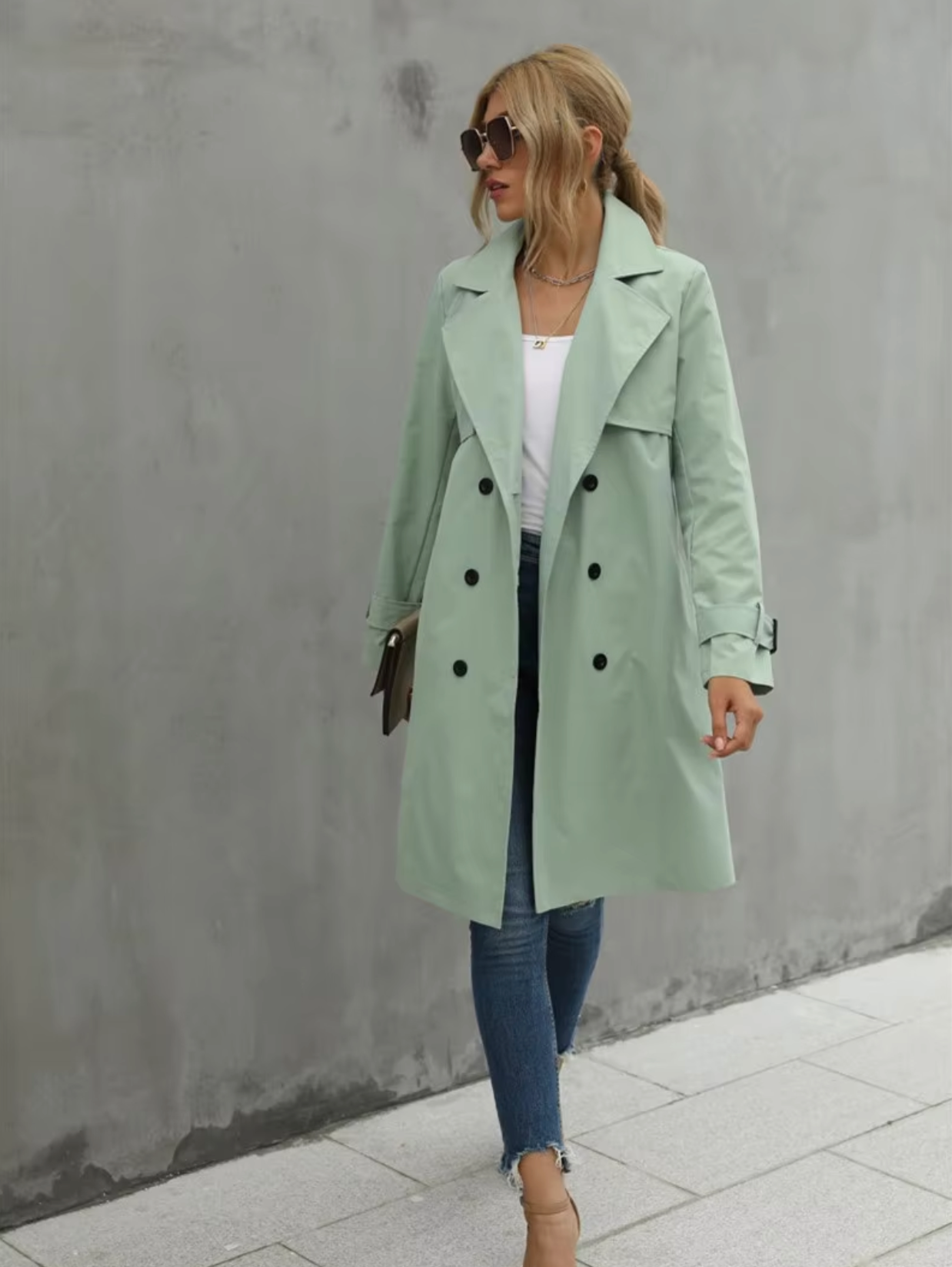 Mathilda – Casual trenchcoat met lange mouwen