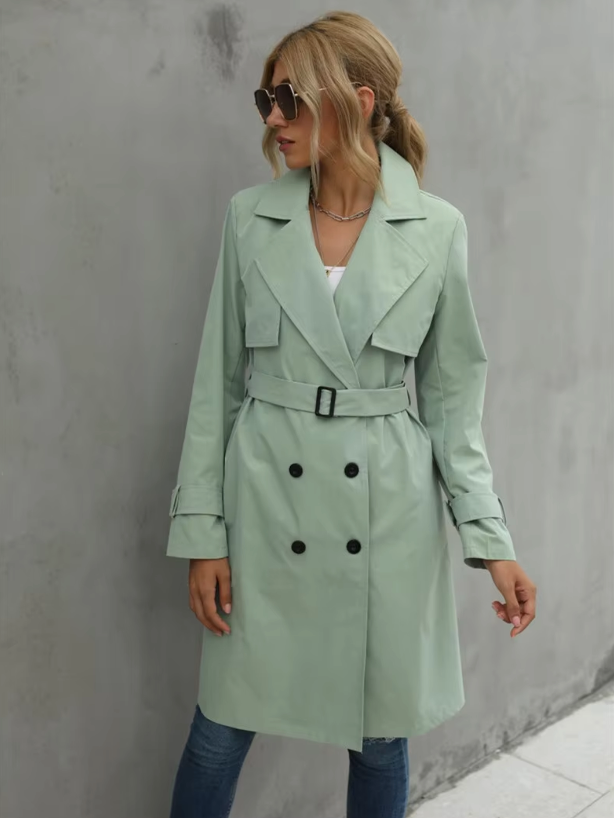 Mathilda – Casual trenchcoat met lange mouwen