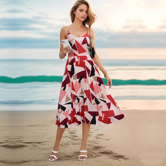 Belle - Maxi-jurk met geometrische print