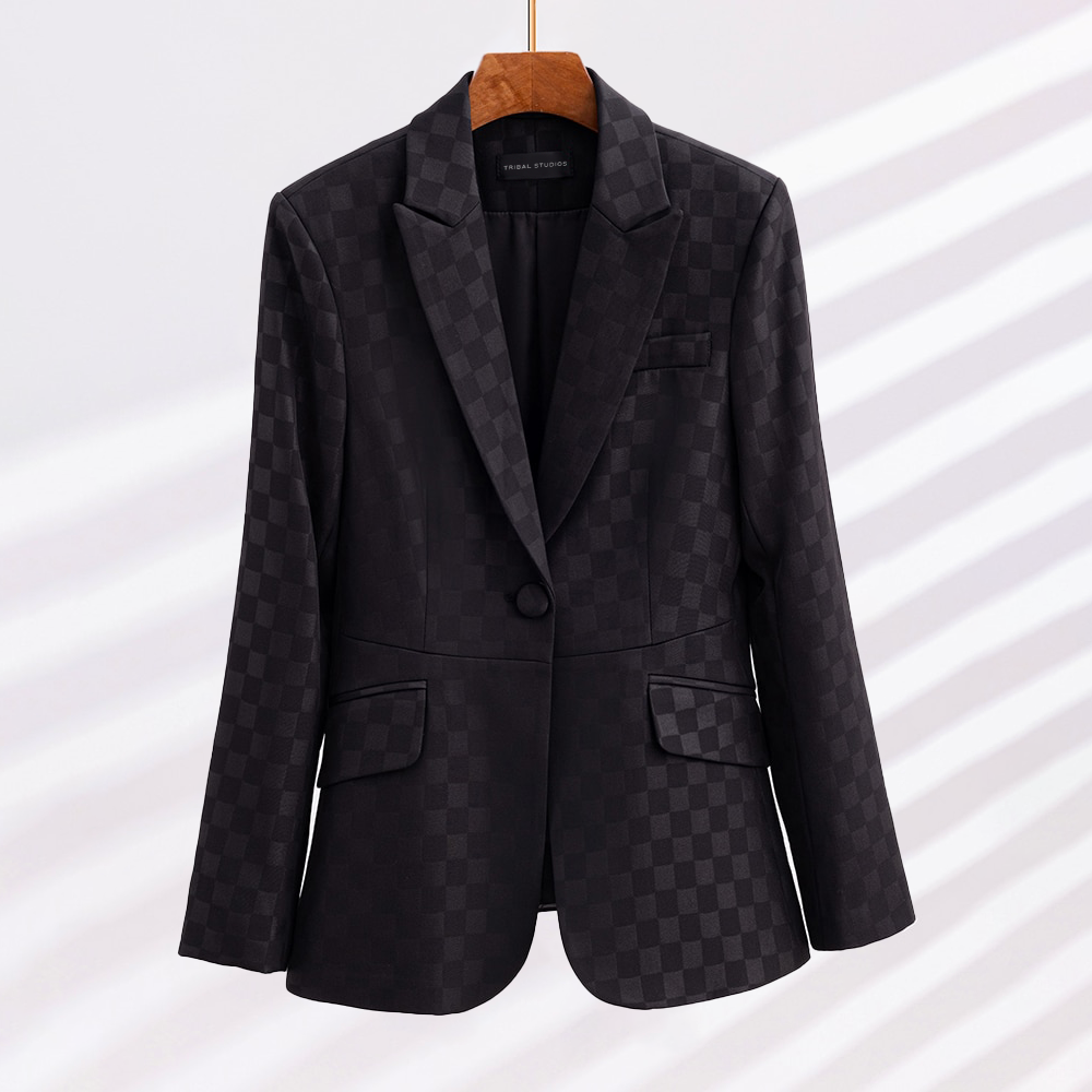 Cordella - Elegante geruite blazer