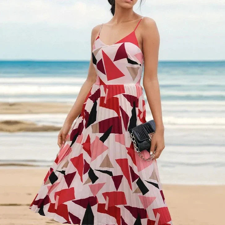 Belle - Maxi-jurk met geometrische print