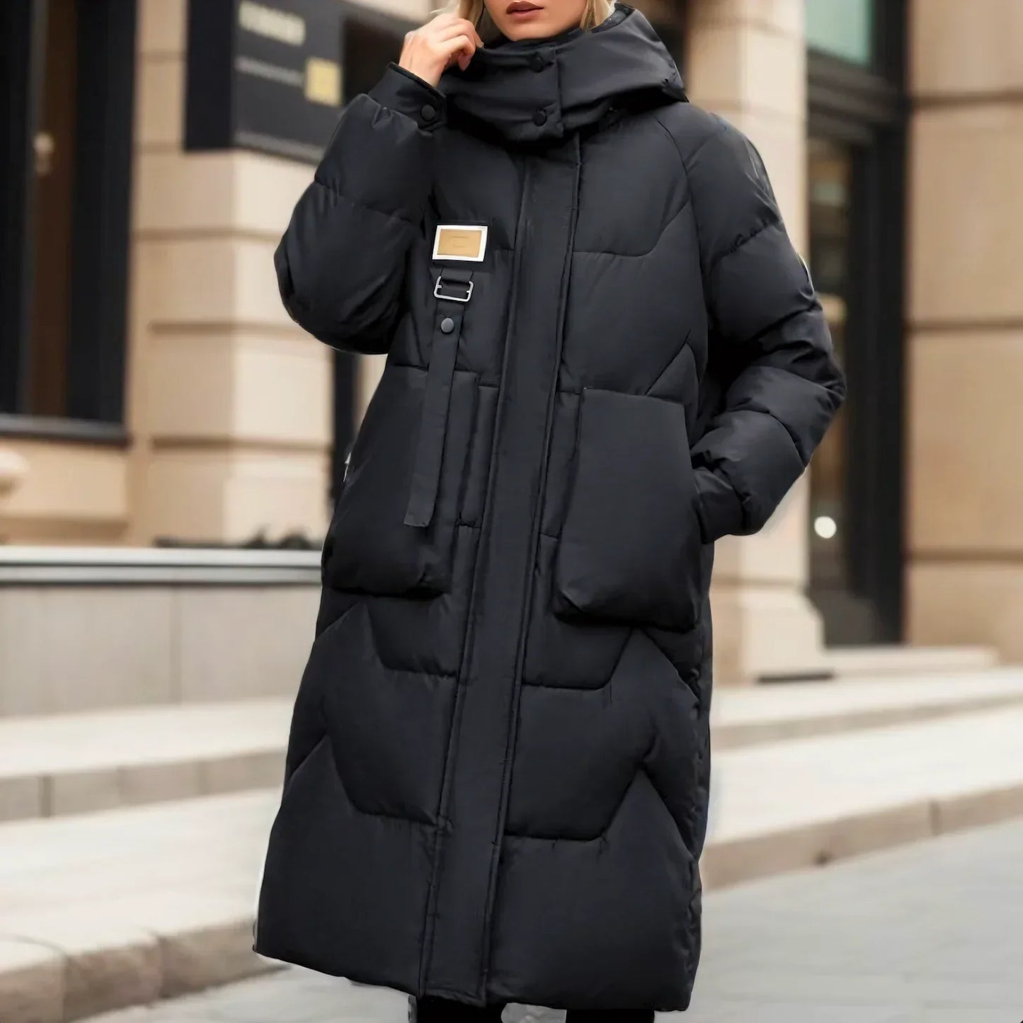 Wendy - Elegante lange wasserdichte Pufferjacke