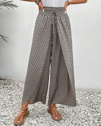 Valencia - Wijde broek met geometrische print