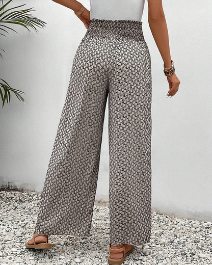 Valencia - Wijde broek met geometrische print