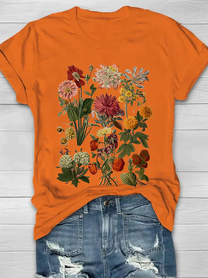 Lorelei - Vintage dames t-shirt met bloemenprint