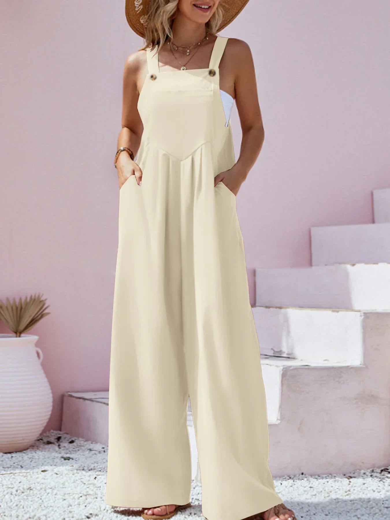 Frances - Jumpsuit met wijde pijpen